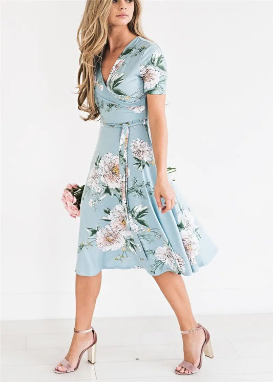 Floral V-Neck Empire Sundress