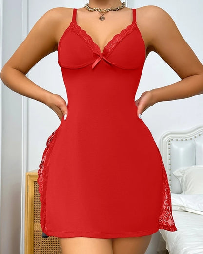 Plaid Print Crisscross Backless Sleep Dress [sleepwear]