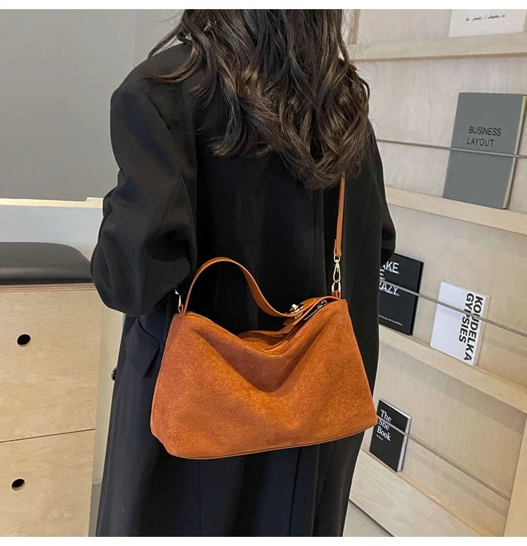 Textured Retro Frosted Shoulder Bag