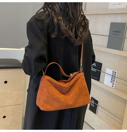 Textured Retro Frosted Shoulder Bag