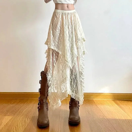 Aesthetic High Waist Mid Skirt
