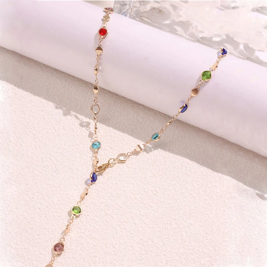 Y-Shaped Necklace Metal Collarbone Chain