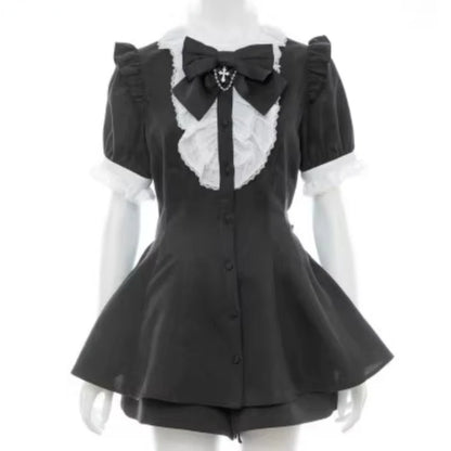 Gothic Y2k Lolita Plaid Rhinestone Bow Dress