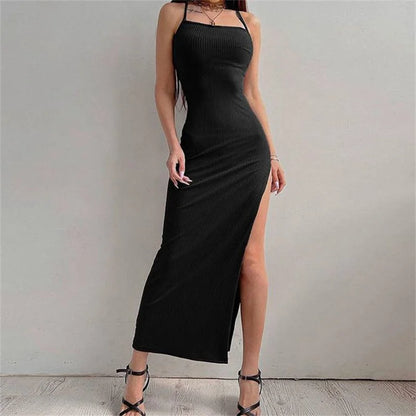 Sleeveless Backless Halter Neck Spaghetti Strap Dresses