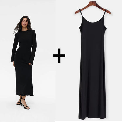 Chic Soft Lady Hollowing Sweater Dresses