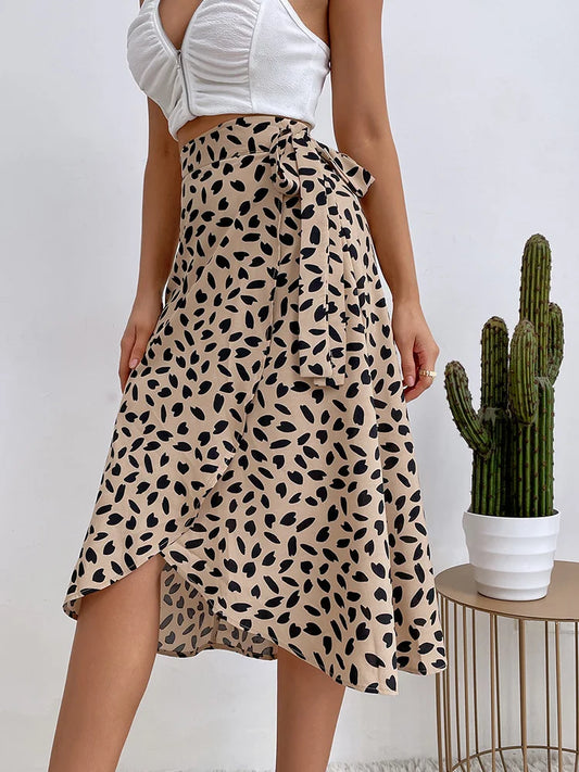 Wrap Elegant High Waist Asymmetrical Skirt