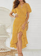 Floral Print Boho Long Chiffon Dress