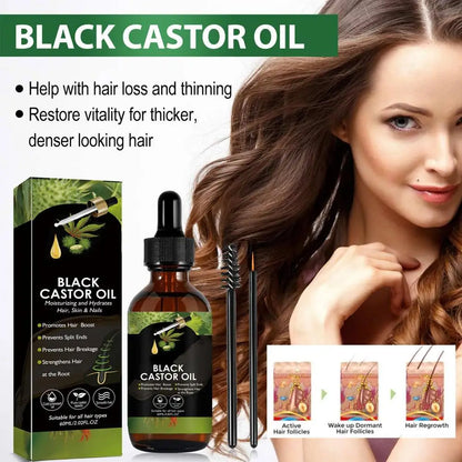 Black Castor Oil Hair Growth Jamaican Scalp Dense Hair Strengthening Hair