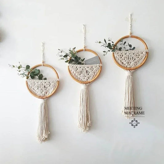 Nordic Ins Door Wall Tapestry Woven Flower Pot