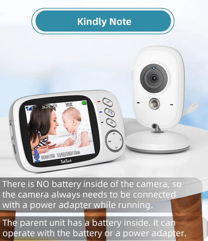 3.2 Inch Wireless Video Baby Monitor Auto Night Vision