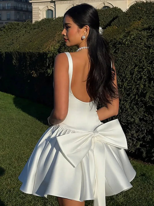 Off-shoulder High Waist A-line Dress