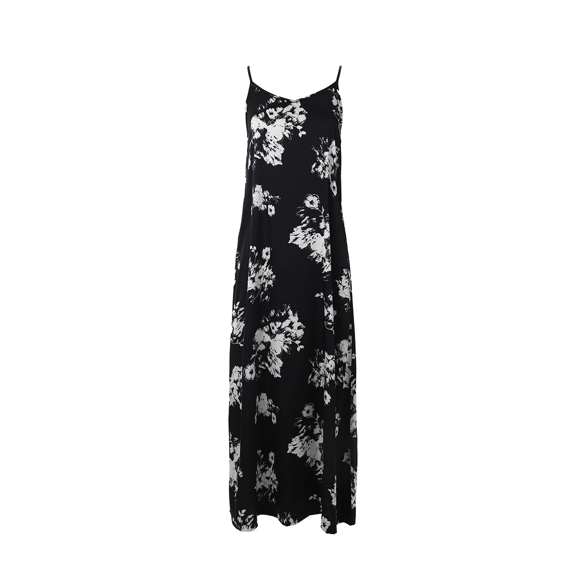 Floral Printing Satin Slip Dress