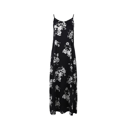 Floral Printing Satin Slip Dress