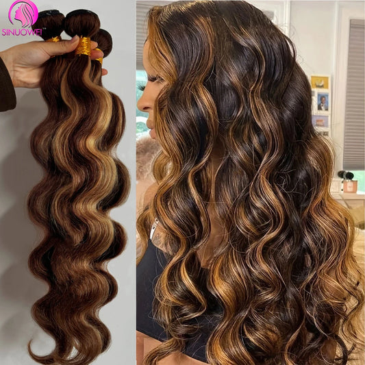 30 32 Inch 100% Human Honey Brown Brazilian
