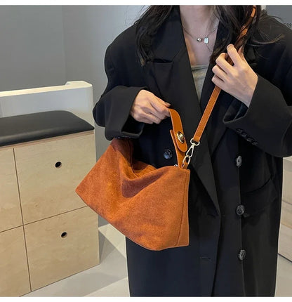 Textured Retro Frosted Shoulder Bag