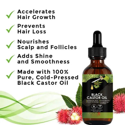 Black Castor Oil Hair Growth Jamaican Scalp Dense Hair Strengthening Hair