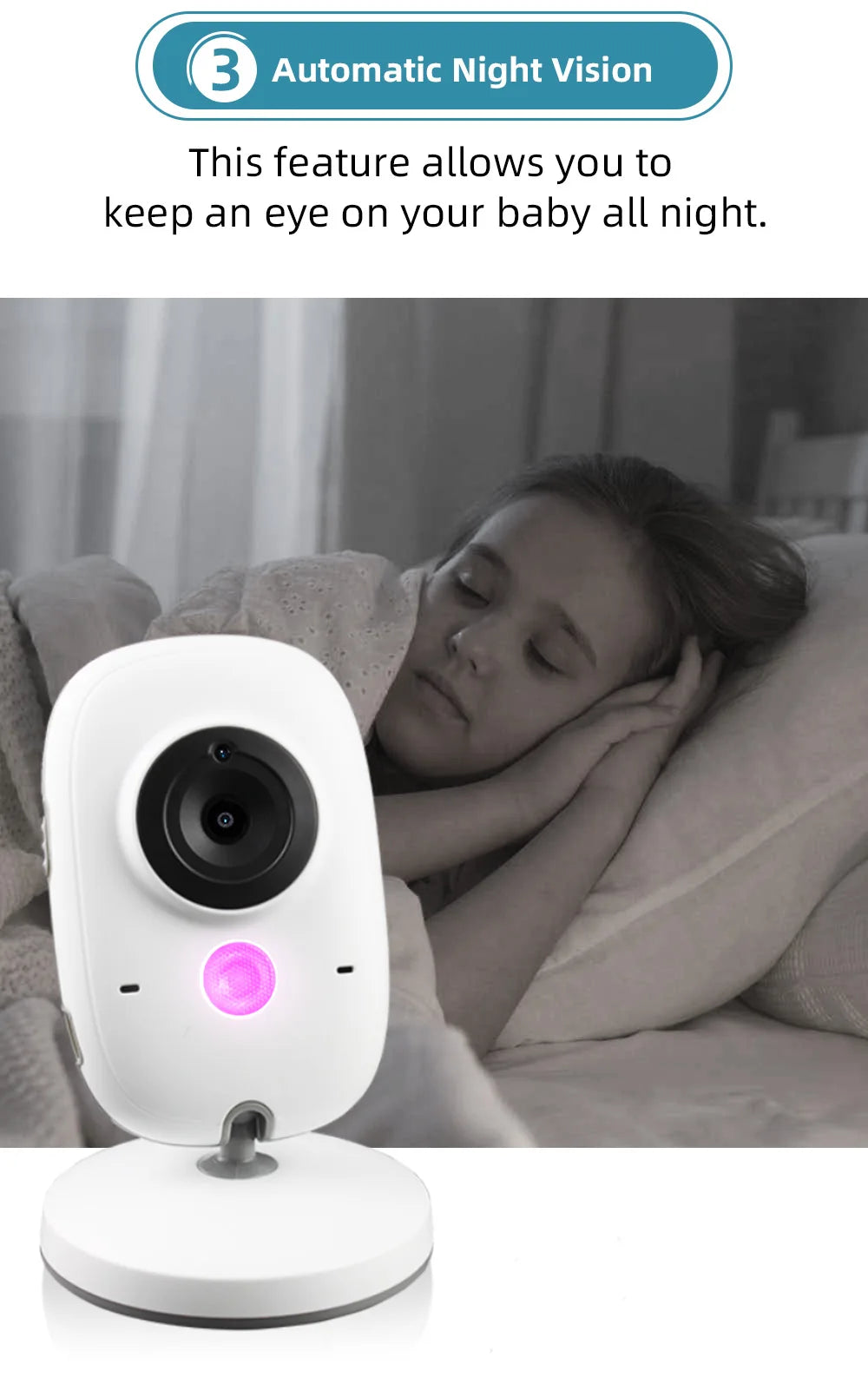 3.2 Inch Wireless Video Baby Monitor Auto Night Vision