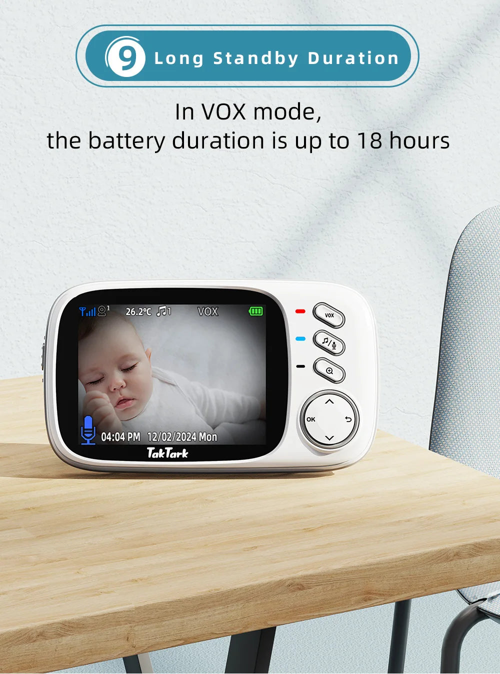 3.2 Inch Wireless Video Baby Monitor Auto Night Vision