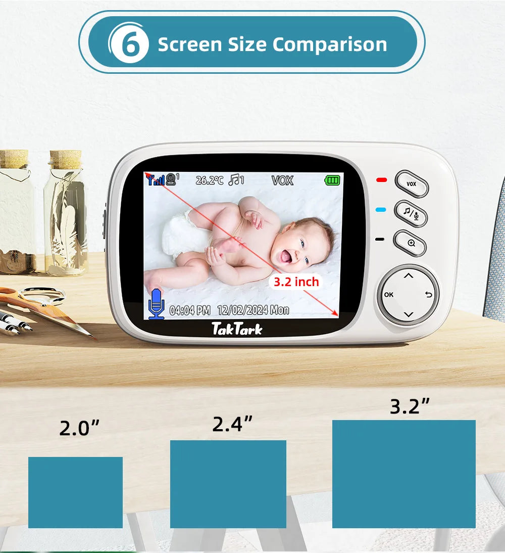 3.2 Inch Wireless Video Baby Monitor Auto Night Vision