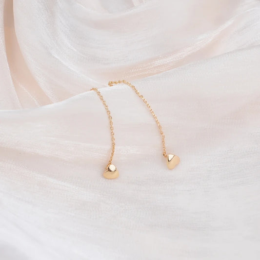 Long Wire Tassel Thread Chain Climb Star Heart Bead Drop Earring