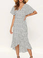 Floral Print Boho Long Chiffon Dress