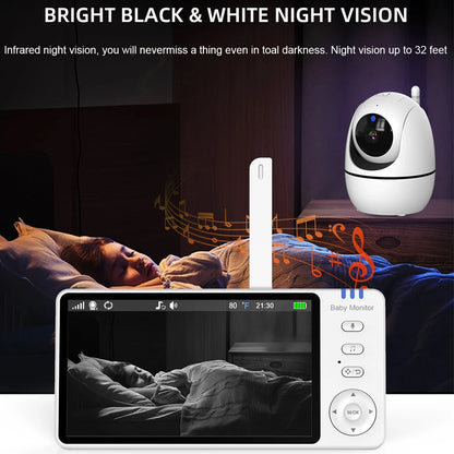 5.0 Inch Video Baby Monitor With Pan Tilt Camera