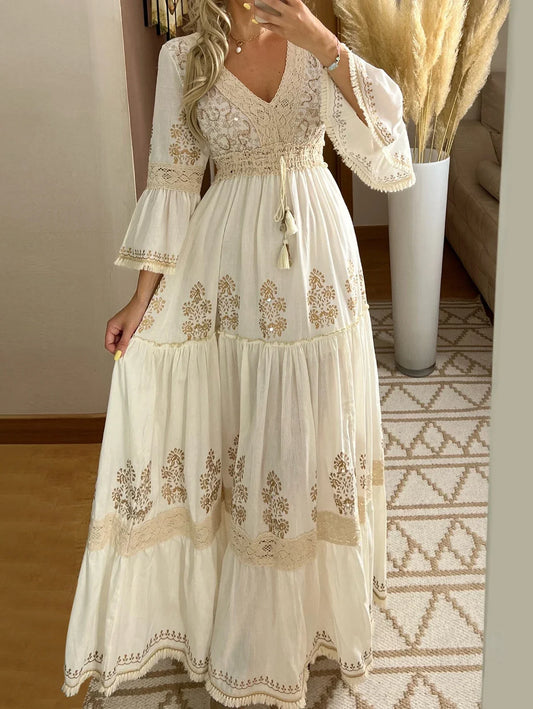 Holiday Hollow Out Elegant Vintage Loose dress
