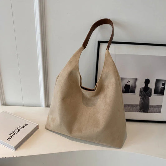 Suede Shoulder Bag Solid Color