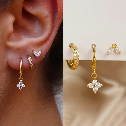 Exquisite Green Zircon Hanging Earrings