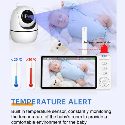 5.0 Inch Video Baby Monitor With Pan Tilt Camera