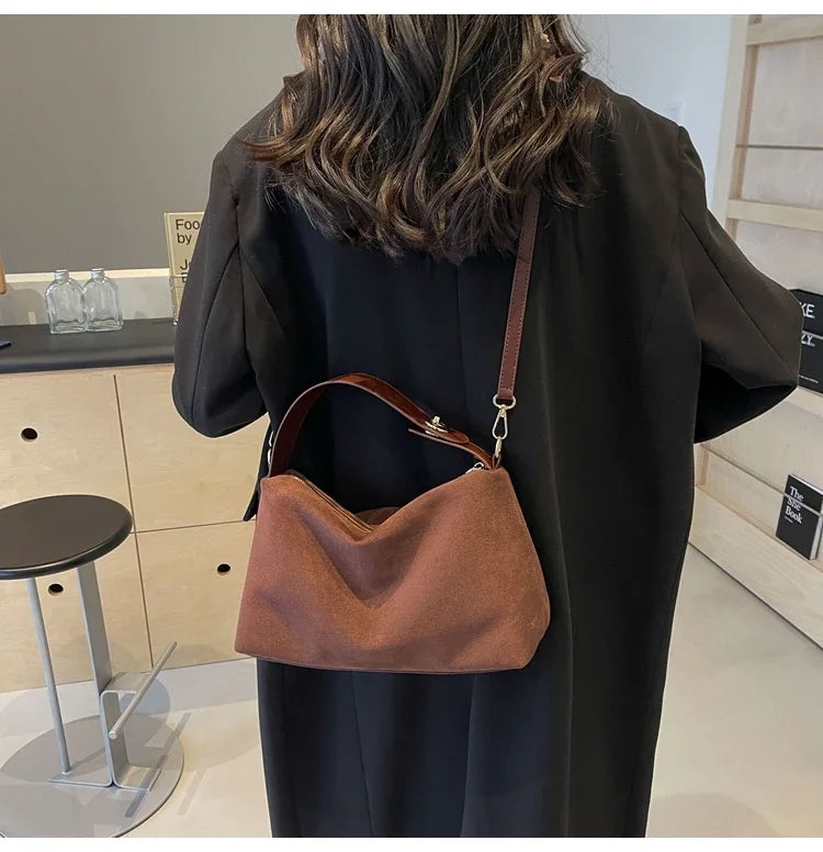 Textured Retro Frosted Shoulder Bag