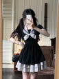 Sweet Bow Black Plaid Kawaii Lolita Dress