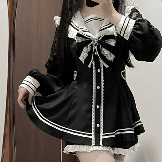 Gothic Vintage Lolita Bow Dress