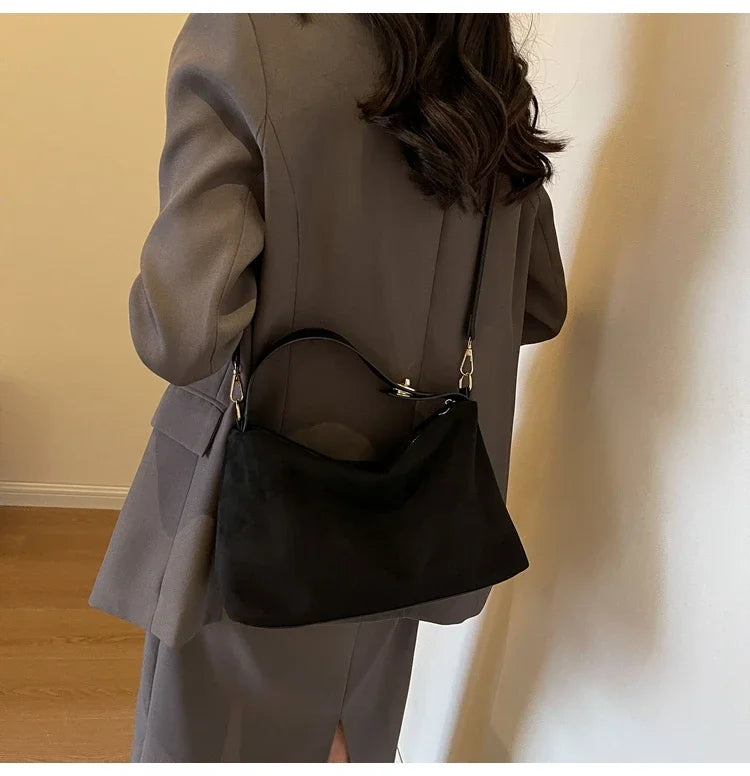 Textured Retro Frosted Shoulder Bag