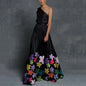 One Shoulder Print Off Loose Long Dress