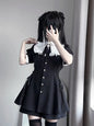 Sweet Bow Black Plaid Kawaii Lolita Dress