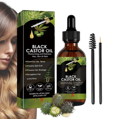 Black Castor Oil Hair Growth Jamaican Scalp Dense Hair Strengthening Hair