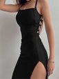 Sleeveless Backless Halter Neck Spaghetti Strap Dresses