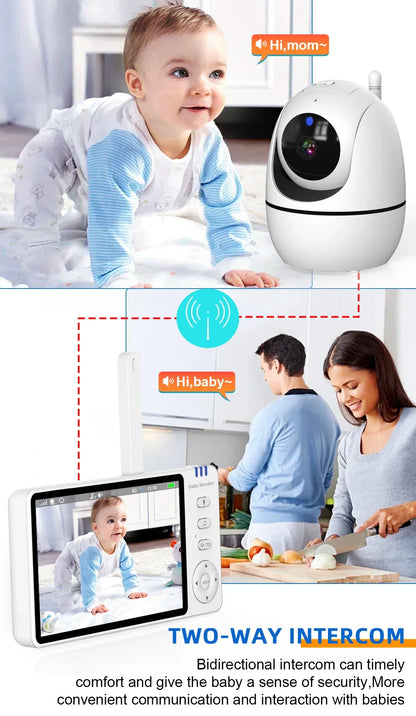 5.0 Inch Video Baby Monitor With Pan Tilt Camera