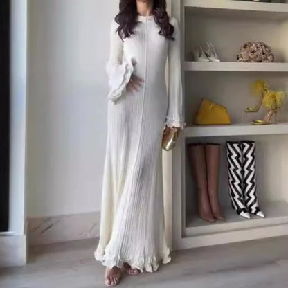 Ruffles Pleated Loose Long Dress