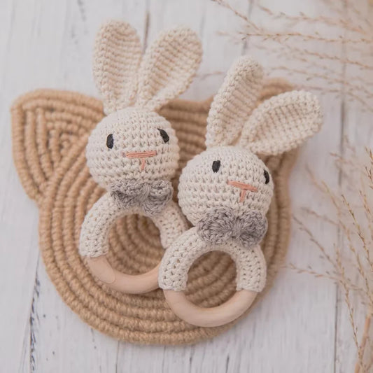 BPA Free Wood Rodent Rabbit Rattle Baby Mobile Play Gym Toy