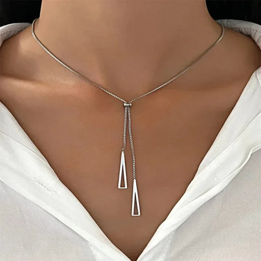 Triangle Y Lariat Necklace