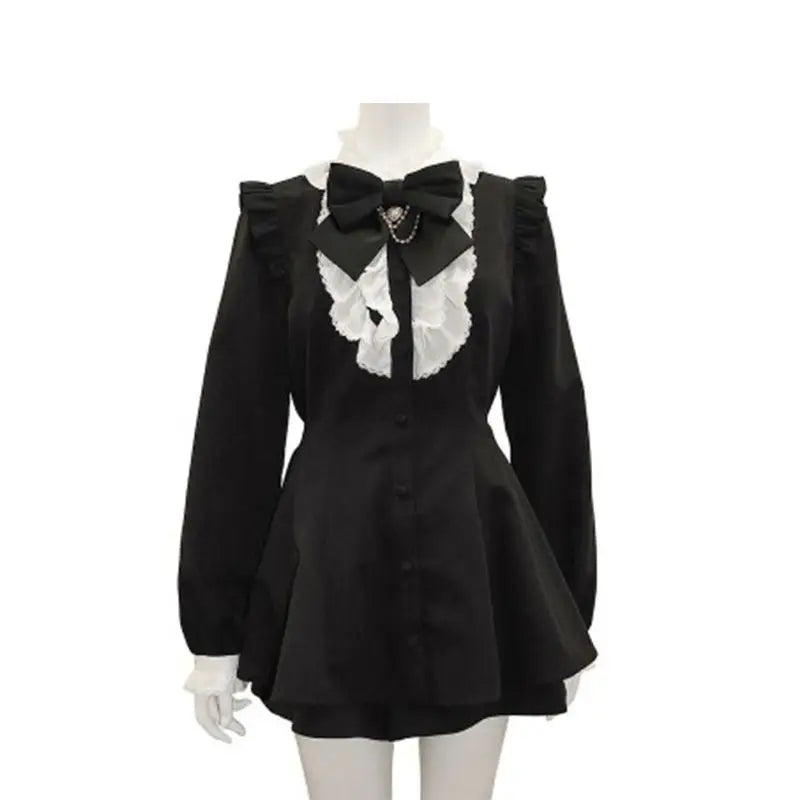 Gothic Y2k Lolita Plaid Rhinestone Bow Dress