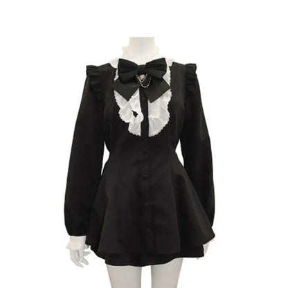 Gothic Y2k Lolita Plaid Rhinestone Bow Dress