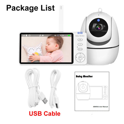 5.0 Inch Video Baby Monitor With Pan Tilt Camera