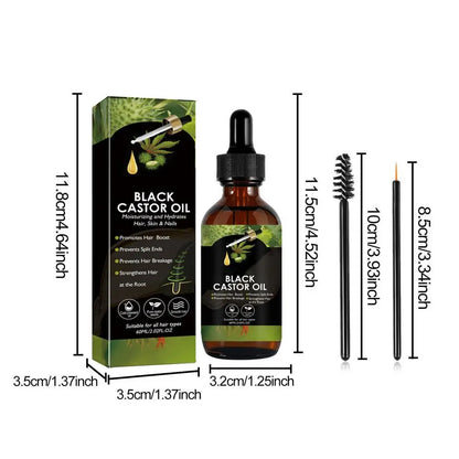Black Castor Oil Hair Growth Jamaican Scalp Dense Hair Strengthening Hair